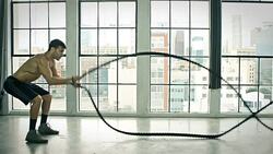 Athletic Male Workout gym Slow-Motion Stock Footage