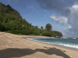 Muscle Man, Shadow Pose on Beach Stock Footage
