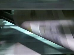 CU Shot of offset printing machine / Frankfurt, Hesse, Germany Stock Footage