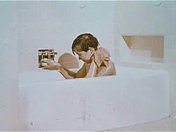 Boy bathing in bathtub Stock Footage