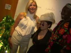 Nadja Swarovski and Yoko Ono at Swarovski Celebrates The Launch Of Its Collaboration With Yoko Ono At The Swarovski Crystallized Concept Store in New York, NY, on 09/05/12 Stock Footage