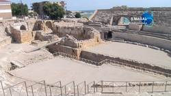 Spain, Tarrgona Roman amphitheatre Stock Footage