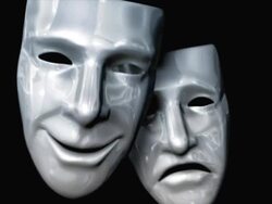 Theatre masks Stock Footage