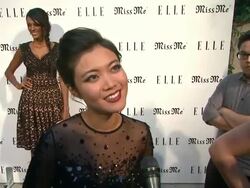 INTERVIEW: Jessica Lu on who she misses and why at Elle Magazine And Sarah Hyland Hosts Songbirds' Miss Me Album Release Party Stock Footage