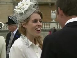 Princess Beatrice Talking With Guests At Garden Party News Clip