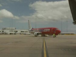 Pacific Blue Boeing 737-800 VH-VOG turning, Australia Stock Footage