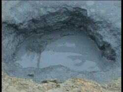 Bubbling mud pools (blue colour), Iceland Stock Footage