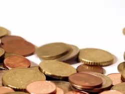 Adding more Euro Coins To The Pile Of Euros Stock Footage