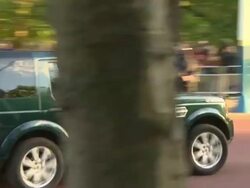 Prince William, Duke of Cambridge, Catherine, Duchess of Cambridge, Prince George, Prince Harry leaving St Jame's Palace at The Christening of Prince George at St James Palace on October 23, 2013 in London, England (Footage by WireImage Video/Getty Images) Stock Footage