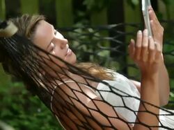 Tablet PC hammock   CM LI Stock Footage