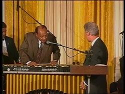 USA: BILL CLINTON PLAYS SAXOPHONE AT WHITE HOUSE PARTY News Clip