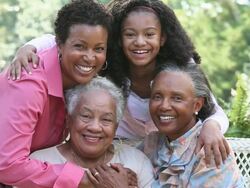 MS Portrait of Four Generations of Women in Family / Richmond, Virginia, USA Stock Footage