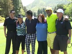 Tim Allen (L), Christina Kim, George Lopez, Ann Lopez, Samuel L. Stock Footage