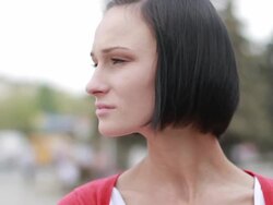 young woman waiting Stock Footage