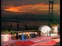 Hong Kong- Baroness Thatcher opens Tsing Ma bridge News Clip