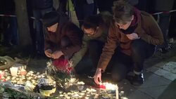 CLEAN : Paris Vigil near concert hall where attack took place News Clip