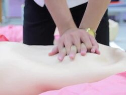 Chest compressions on a CPR dummy Stock Footage