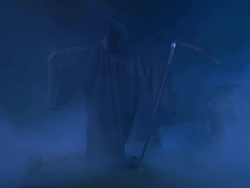 HD: Grim Reaper Shrouded In Fog Stock Footage