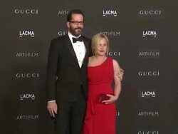 Patricia Arquette, Eric White at 2014 LACMA Art+Film Gala Honoring Barbara Kruger And Quentin Tarantino Presented By Gucci Stock Footage