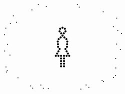 WOMAN - pure black dots (LOOP) Stock Footage