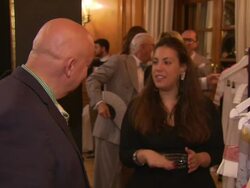 Stephen Jones & Mary Katrantzou at the Dorchester Collection Fashion Prize at London England. (Footage by WireImage Video/GettyImages) Stock Footage