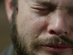 Time lapse close up shot of tear running down bearded mans face / Orem, Utah, United States,  Stock Footage