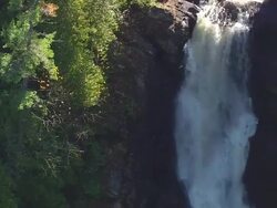 WS ARIEAL ZI ZO View of Water fall /Maine, United States Stock Footage
