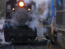 Steam Engine Train Locomotive - Evening Passage Stock Footage