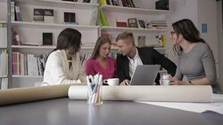 Colleagues working together Stock Footage