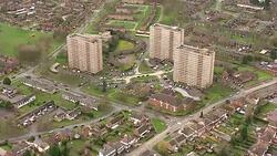 Aerial Shots of Wolverhampton Stabbing Crime Scene News Clip