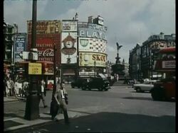 Piccadilly Circus, London, UK, 1963 Stock Footage