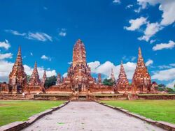 temple Chaiwatthanaram measured at Ayutthaya Historical Park, Thailand. Stock Footage