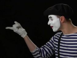Mime Beckoning with Finger Stock Footage