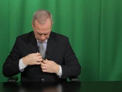Newsreader preparing in television studio Stock Footage