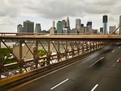 Brooklyn Bridge traffic HD timelapse. New York Stock Footage