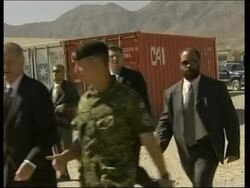 Chretien visits troops, talks with Karzai News Clip
