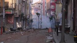 Demonstrators and police clash after funeral of bystander shot yesterday during protests Instructional Video