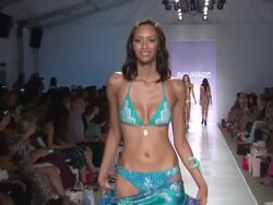 Models walk the runway at Aguaclara, Aquarella, Mia Marcelle, Sauvage, Toxic Sadie Swimwear - Mercedes-Benz Fashion Week Swim 2015 Stock Footage