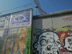 Berlin Wall, Grafitti, Murals, TD Stock Footage