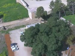 Aerial Antipatris fortress, Israel, Rosh ha- ayin, Dan metropolitan area, Israel Stock Footage