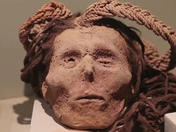 CU Shot of mummy in Antonini museum / South Of Peru, Nazca, Peru Stock Footage