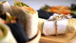 wrap salad roll Stock Footage