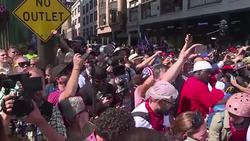 CLEAN : Arrests at flag burning near Republican Convention News Clip