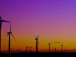 Wind Energy at Sunset Stock Footage