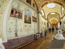 Gallery of Painting around statue fisheye HL 1 Stock Footage