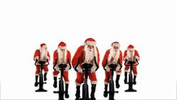 Santa Claus Exercising and training Stock Footage