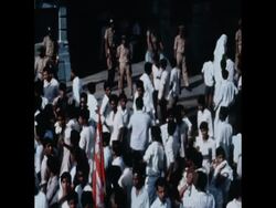 SYND 06/05/1970 COMMUNIST SYMPATHISERS AND STUDENTS BURN AN EFFIGY OF PRESIDENT NIXON OUTSIDE THE UNITED STATES LIBRARY IN CALCUTTA News Clip