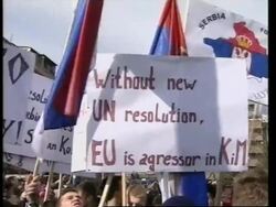 Anti-independence rally in Mitrovica Gracanica protest News Clip