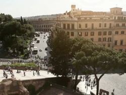 Tourists on the Staircase of Santa Maria in Aracoeli Stock Footage