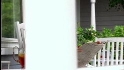 A retiree reads the newspaper on his front porch. Stock Footage